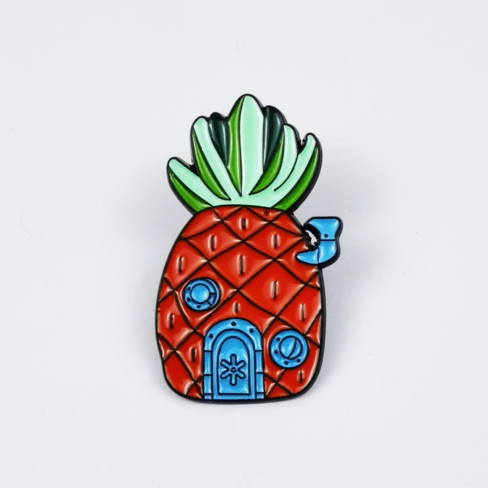 SpongeBob Pineapple House Brooch - Creative Cartoon Badge for Backpack & Clothing Accessories