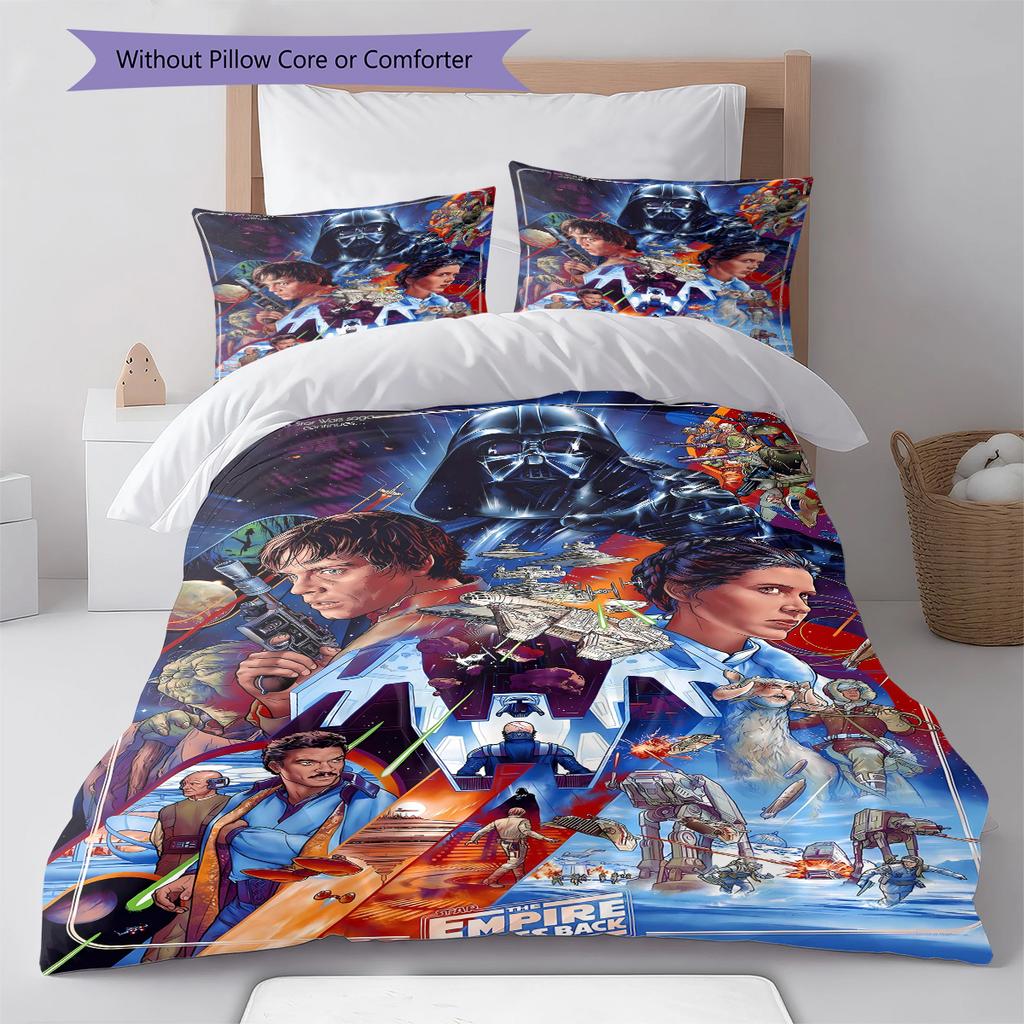 Set Copripiumino Trapuntato con Fantasia Mandalorian Copripiumino Federa Decorazione per la Casa Regalo (1 * copripiumino + 2 * federa, senza nucleo)