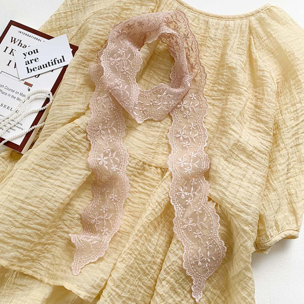 Elegant Lace Scarf Floral Neckerchief Summer Headband for Women