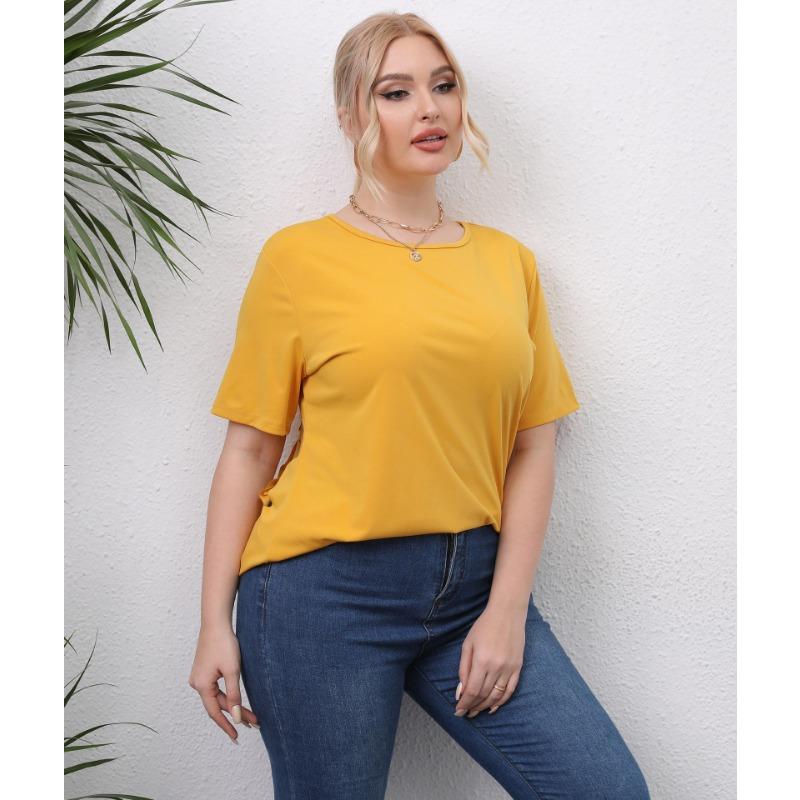 Summer Women's T-shirt Plus Size Hollow Out Casual Top Short Sleeve Casual T-shirt