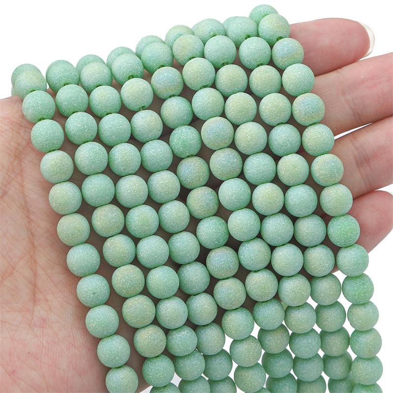 70Pcs Glass Flashing Sand Beads For DIY Necklace Bracelet Earrings Jewelry Making Craft Accessories