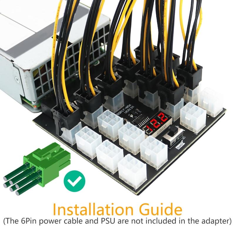 PCI-E 12V 50Pin to  17  6Pin ower Supply Server Adapter  Board for  750W 1100W 1600W 2000W 2400W SU