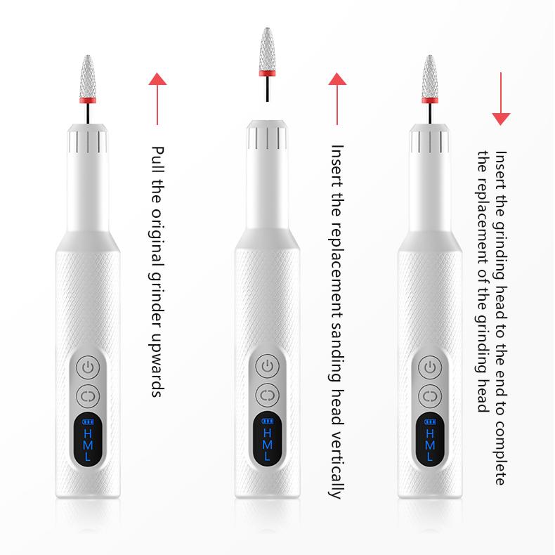 Professional Manicure Pedicure Kit Portable Nail File Cordless 35000 RPM Manicure Machine Electric Nail Drill Machine