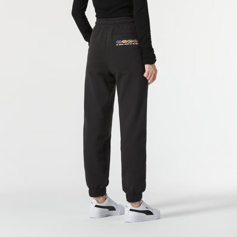 Puma Cny Year Of The Dragon Series New Year Solid Color Drawstring Knit Sports Pants Women Bottoms Black 625840-01