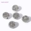 18K Gold Plated Hollow Spherical Spacer Beads Brass Round Loose Beads,Separators For Beads,DIY Beading Jewelry Making Findings