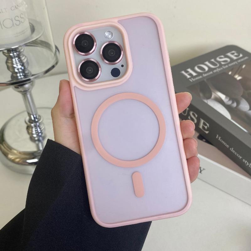 Magnetický nárazuvzdorný kryt MagSafe pro iPhone, ochranný plášť s bezdrátovým nabíjením, tmavý, pro iPhone 14 15 14Pro Max 13 Pro Max