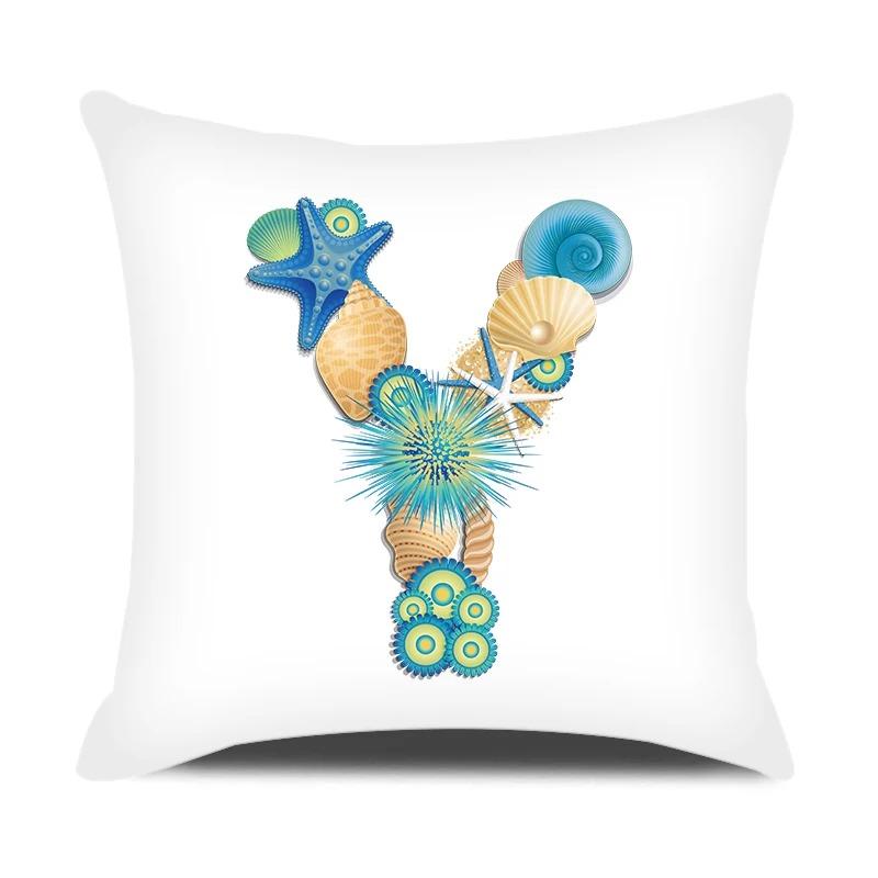 

Наволочка с буквами в стиле океана для офиса, гостиной, автомобиля, украшения для дома, наволочка 40x40cm