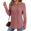 Women's Fashionable Casual Solid-color Long-sleeved Pullover Top Pullover Sweatshirt
