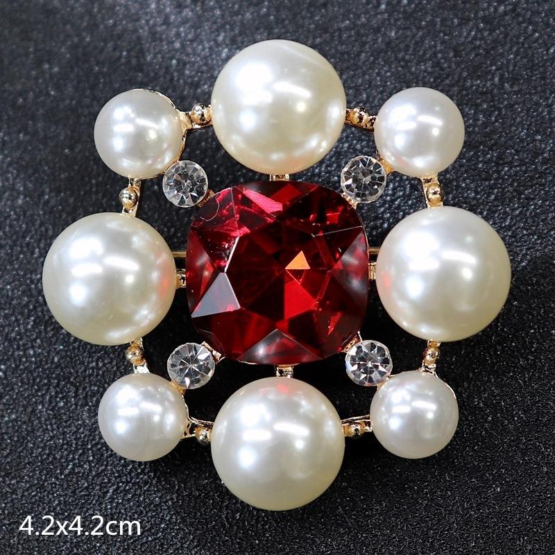 Genuine Professional Amasht Brooch Retro High-end Temperament Luxury Pearl Diamond Pin Women's Suit and Accessories