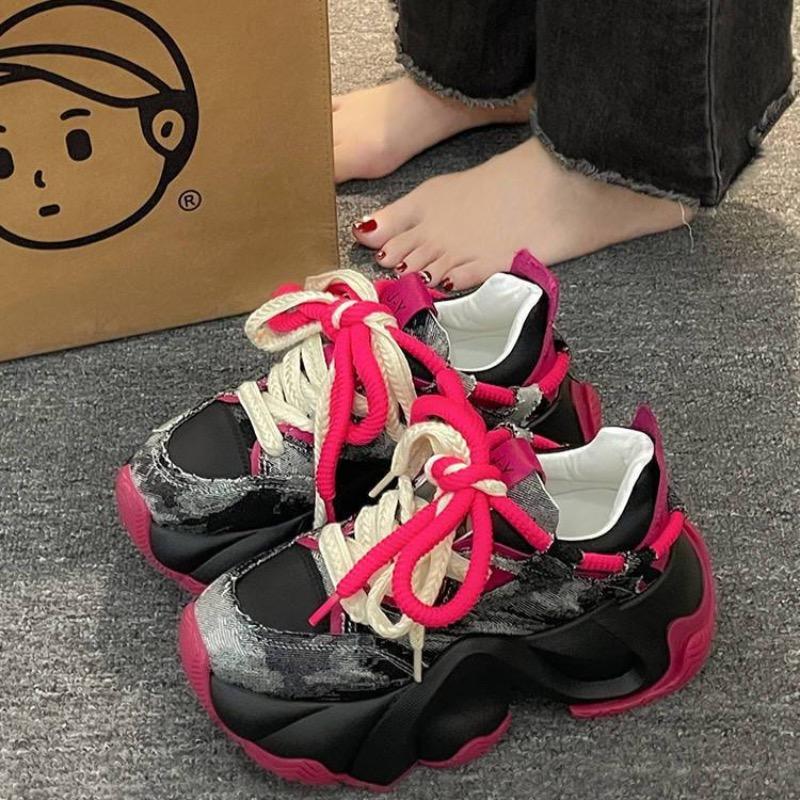 Women's Chunky Sneakers Original Casual Shoes Designer Height Increasing Sports Shoes for Women Lace Up Platform Vulcanize Shoes