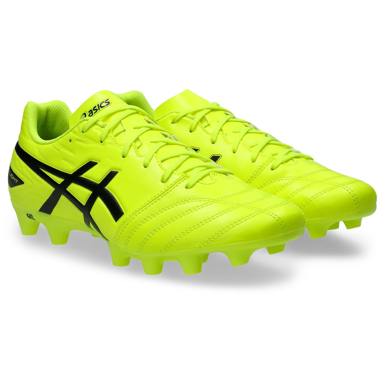 ASICS DS LIGHT CLUB 1103A097 Soccer 750 Size 3E Cleats, Unisex, (Safety Yellow/Black), 25.0 cm,