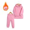 2026 Winter Children Fleece Outfits Toddler Warm Thicken Cotton Soild Hoodies+Pants Tracksuit Kids Boy Girl Sweatsuits Sets