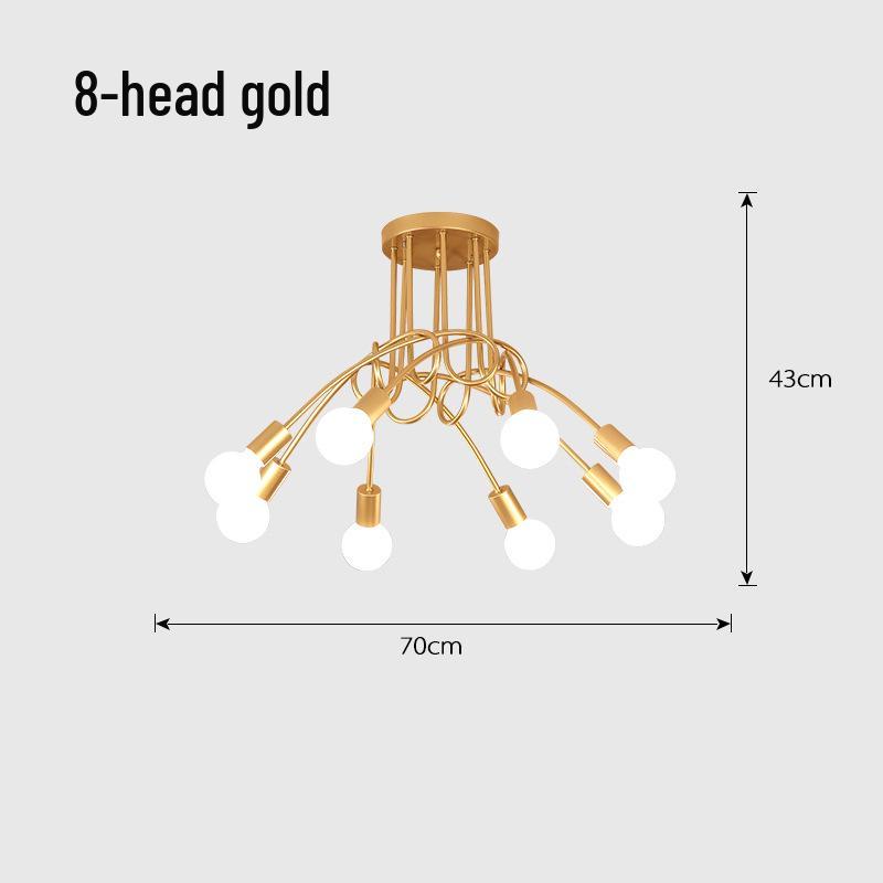 Modern Minimalist Industrial Ceiling Light - Creative Iron Pipe Design for Study, Bedroom, Living Room, or Children's Room