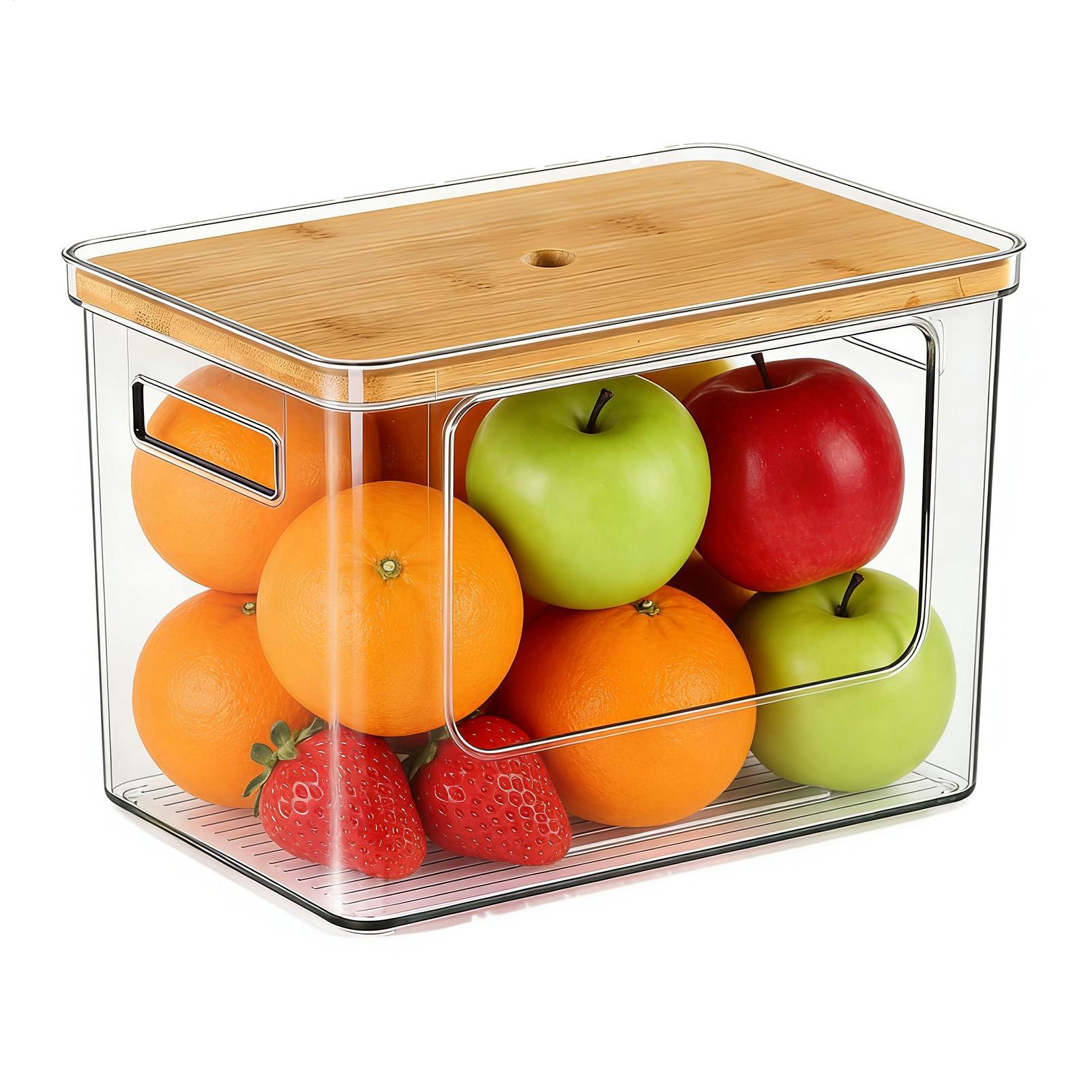 

Transparent Garbage Bag Storage Box Garbage Bag Dispenser Under Sink Stackable Clear Organizer Bins With Bamboo Wood Lid China Mainland