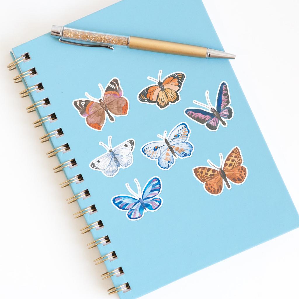 50 Butterfly Graffiti Stickers Suitcase Car Laptop Skateboard Mobile Phone Waterproof Decorative Stickers