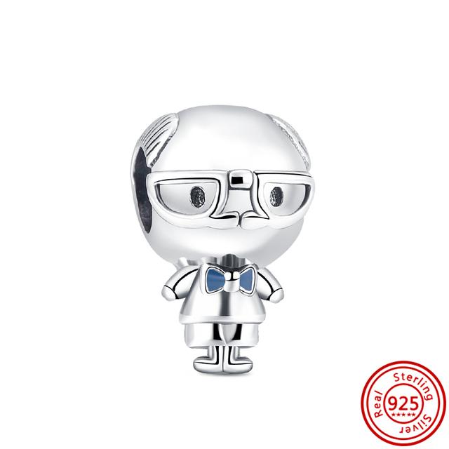 100 %925 Sterling Silver Amulet Boy &Girl Robot Beads Charms Fit Brand Bracelets For Women Jewelry 