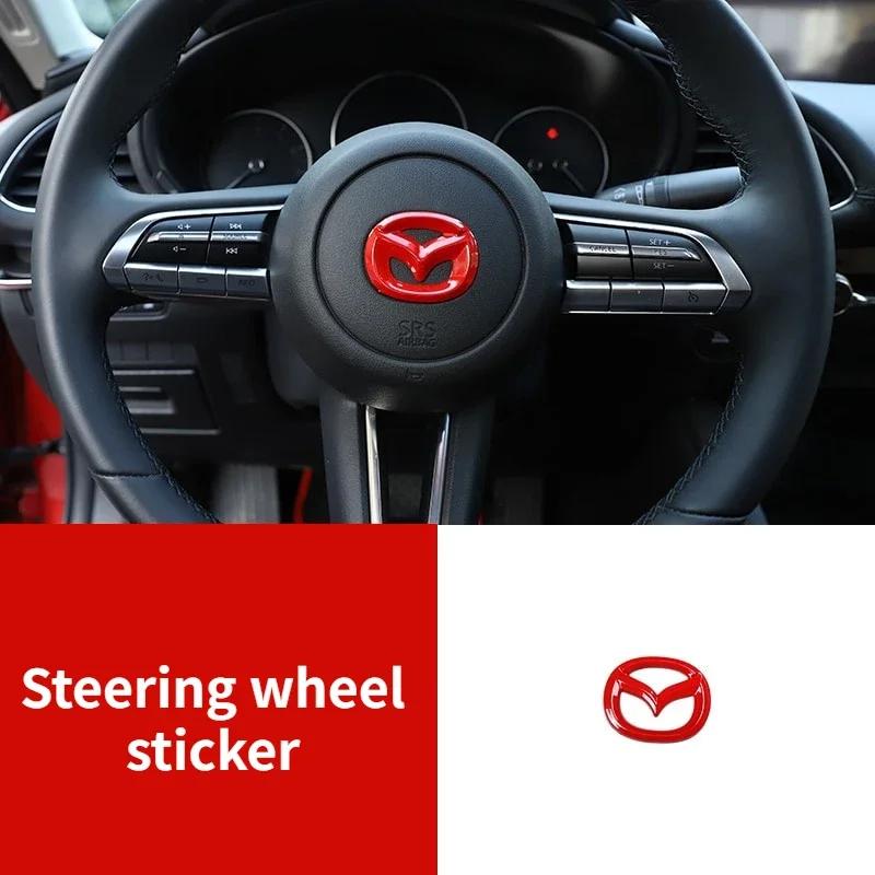 Car Sticker ABS Front Grille Rear Tailgate Covering Emblem for Mazda 3 Axela 2020 Steering Wheel Badge Decoration Modfication
