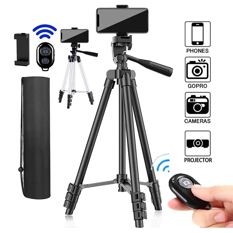 100cm Adjustable Phone Tripod Stand with Bluetooth Remote Universal Camera Mount for Video Recording And Photography