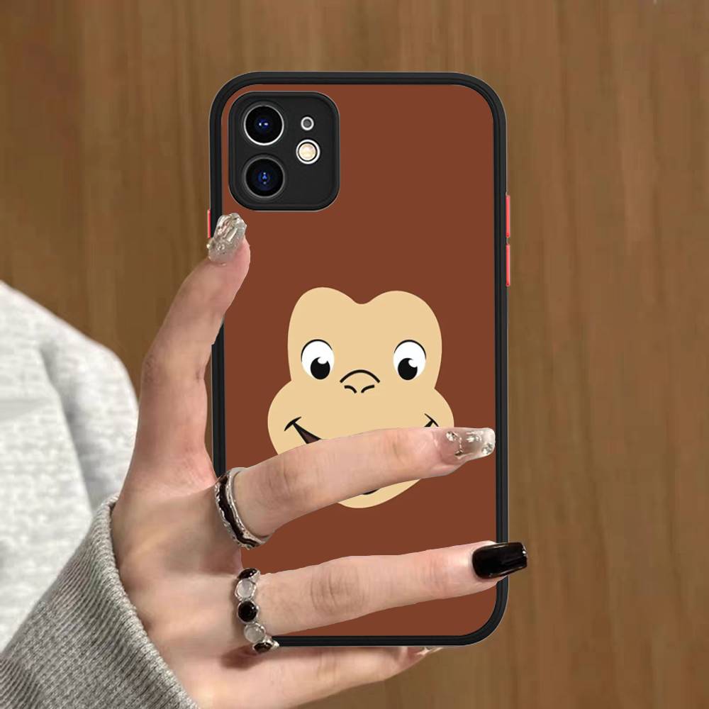 Lovely Curious G-George Monkey Phone Case For IPhone 16 15 14 Plus 15 13 12 11 Pro Max X XS MAX Matte Cover