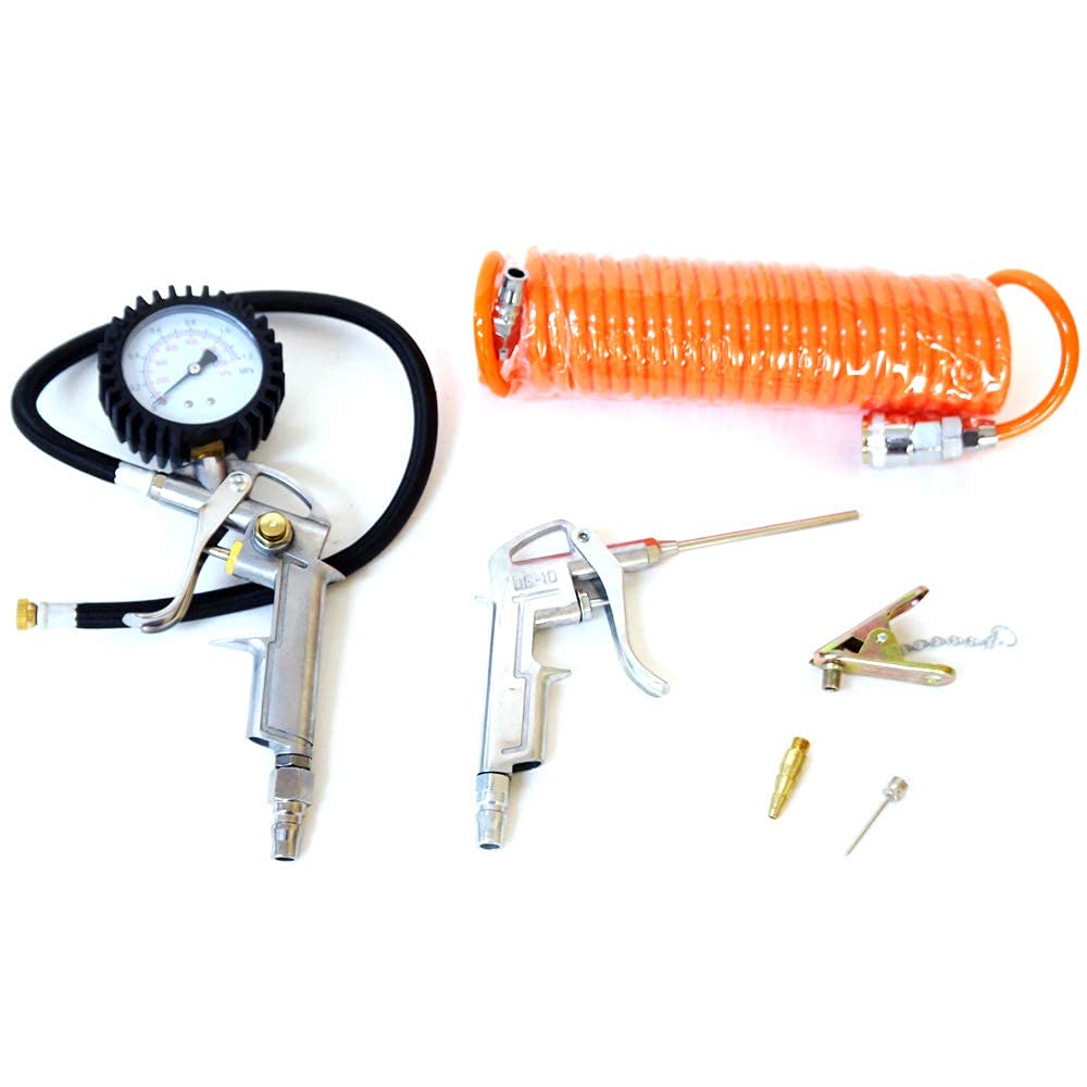 

Air Tool Set for Air Includes Air Pressure Tire and Bicycle Tire Nozzle 6-Piece Compressors, Gauge, Gauge, [DP400]