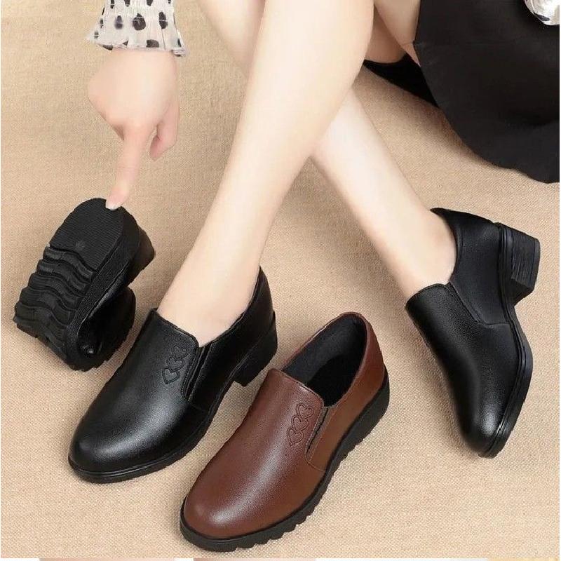 Winter Mama Schuhe - Weiches Leder Flexible Sohle Bequem Tiefer Spann Zum Hineinschlüpfen Flache Schuhe