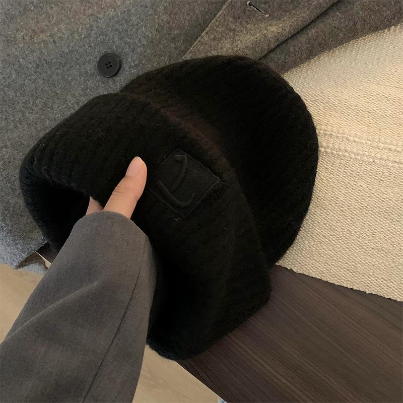 Hat Women's Winter Wool Hat Loose Ear Protectors Stacking Hat Warm Versatile Knitted Hat Student Baotou Cold Hat