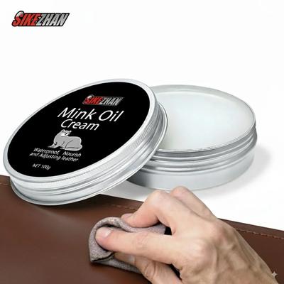 50/100ml Mink Oil Cream for Leather Shoes Bags Leather Care Cream Leather Maintenance Cream Leathercraft Accessories