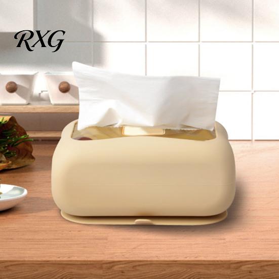 Platzsparende Taschentuchbox Saugbecher-Box, Wandmontierter Wasserdichter Silikonhalter, Moderner Robuster Spender Stil Einfarbiger Spender, für