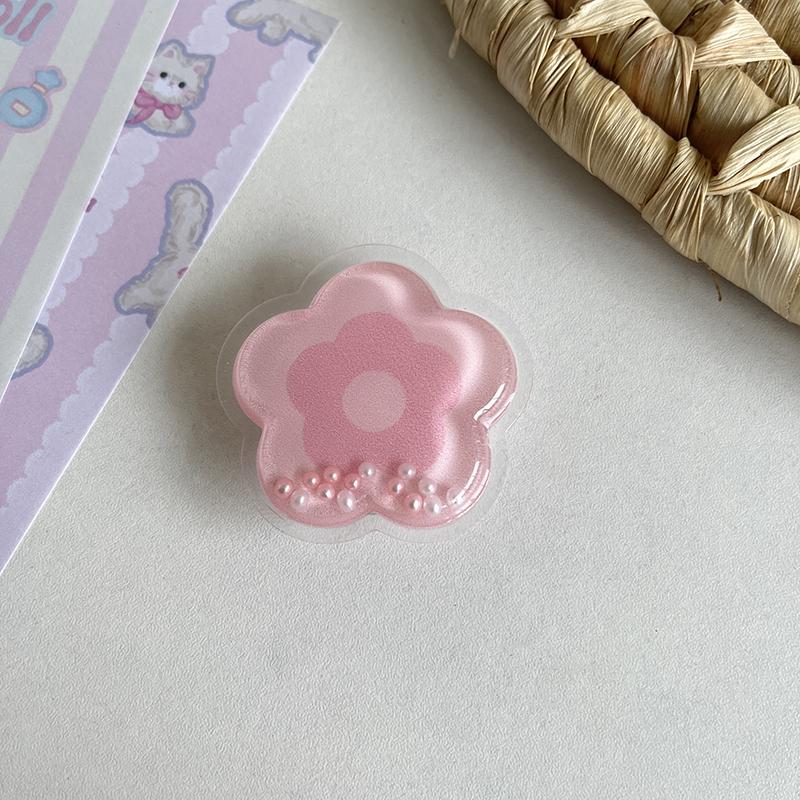 INS Korea 3D Cute Flower Transparent Phone Holder Grip Tok Griptok Support for IPhone 16 Pro Accessories Folding Finger Stand 5