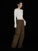 Disembeoten Cotton Wide Pocket Pants Olive
