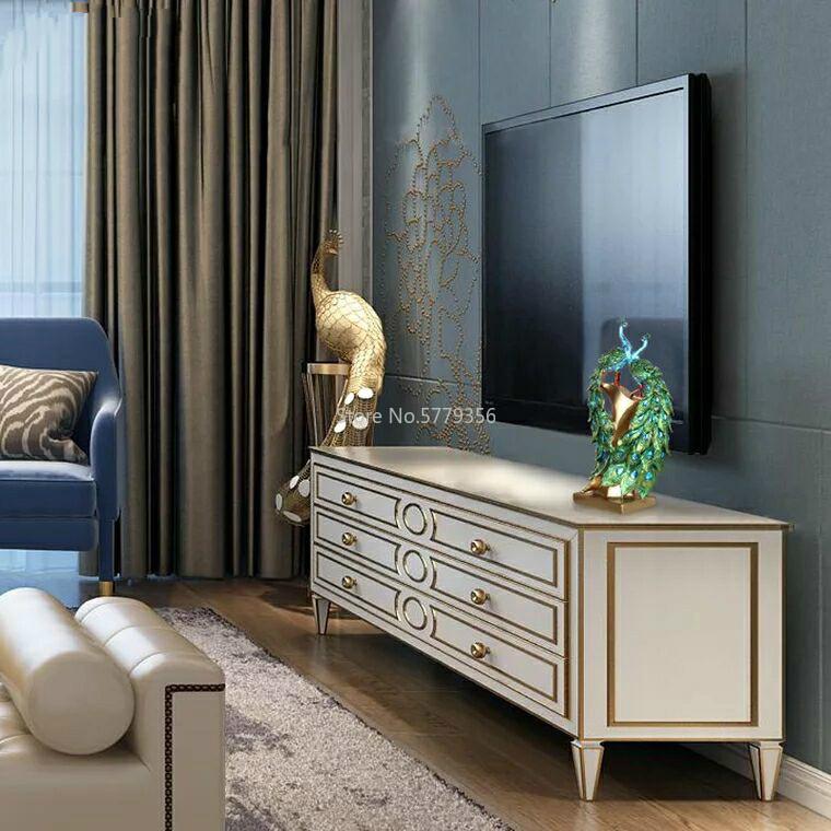 European TV Cabinet Peacock Decorations Beautiful Wine Cabinet Porch Personalized Ornaments Wedding Gifts Modern Home Decoration