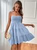 2024 One-Shoulder Solid Color Textured Dress - Versatile Summer Women's Fashion