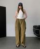 Baseukala Wide Cotton Cargo Pants (2Colors)