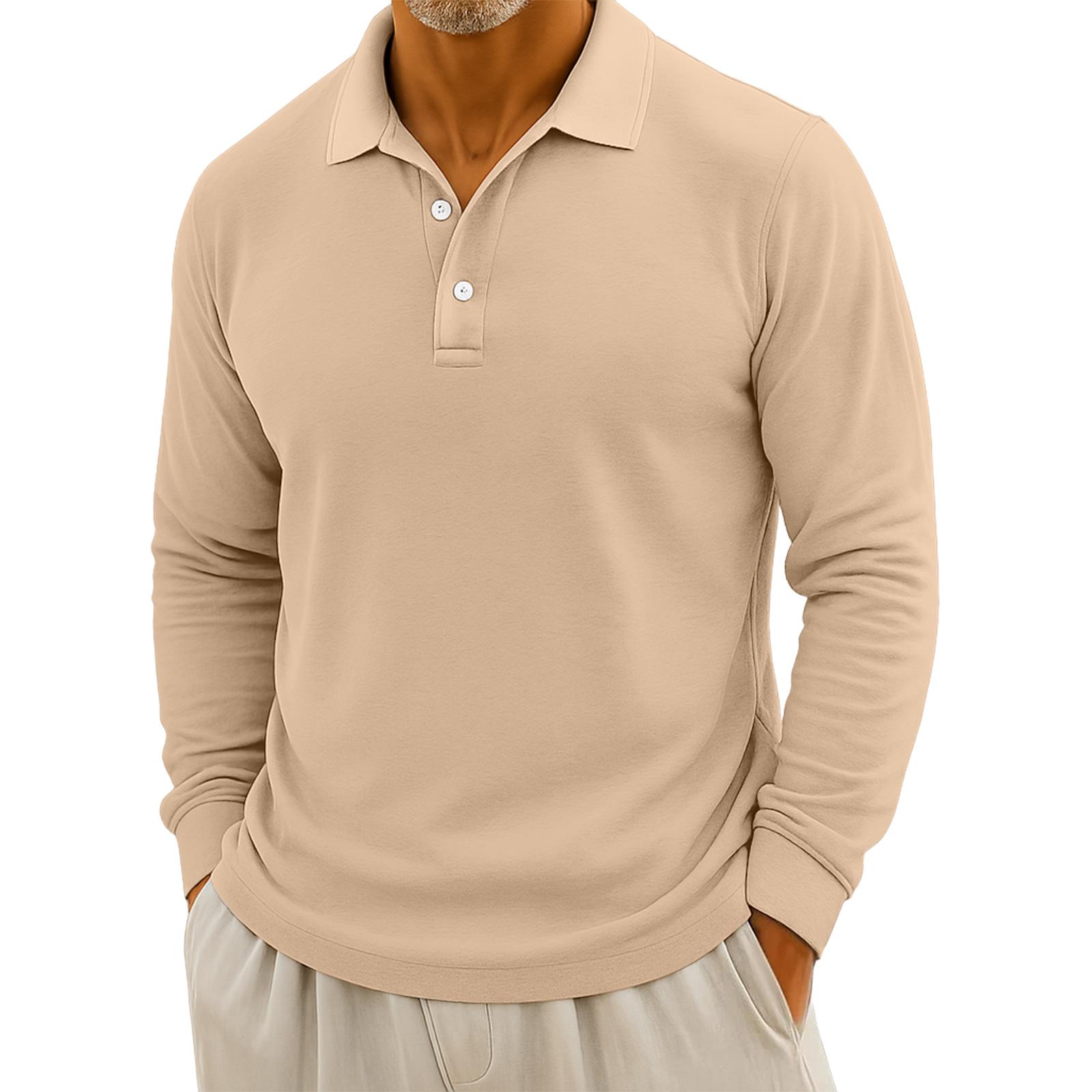 

Мужской повседневный однотонный топ с длинным рукавом на пуговицах XXXXL хаки