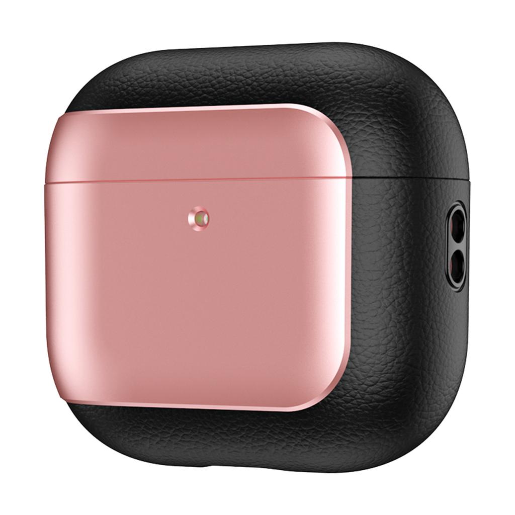 For AirPods 4 with ANC TPU Case Electroplating Litchi Texture Fall Prevention Earphone Cover with Lanyard