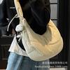 Nylon Cloth Down Cotton Clothes Bag Women's Autumn and Winter Casual Pleated Shoulder Bag Large Capacity Commuter Messenger Tote Bag