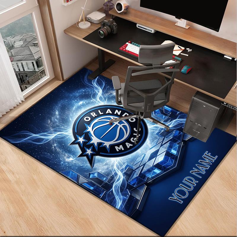 Custom Namebasketball Orlando Logo Carpet, Indoor Rug, Chair Rug, Living Rooms, Doormat Made From Polyester Home Decor Birthday Christmas Gifts