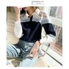 2026 Spring New Women's Turn-down Collar Contrast Color Slim Fit Long Sleeve Casual Striped Shirt