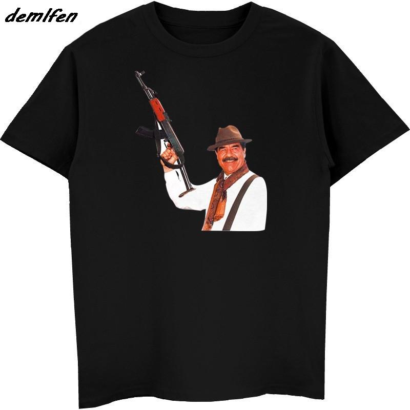 

Saddam Hussein AK47 Print Tshirt 41 Shirt Iraq Army Armed Forces T Shier Men Short Sleeve Oneck Shirt Cool Tees Tops 4XL