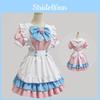 Maid Dress Lolita Uniform Outfit Bustle Apron Choker Stocking Cosplay Costume