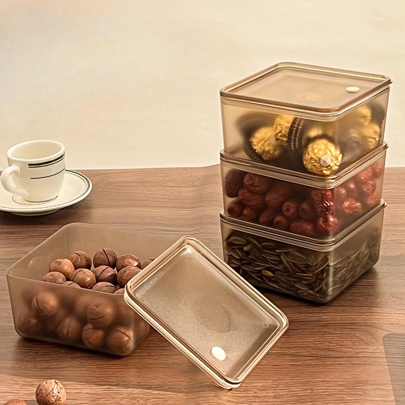 Vintage Quadratische Süßigkeitenbox Neueste Hochwertige Nuss-Snack-Trockenfrucht-Box Versiegelte Trennwand mit Deckel Wohnzimmer Nuss-Schale