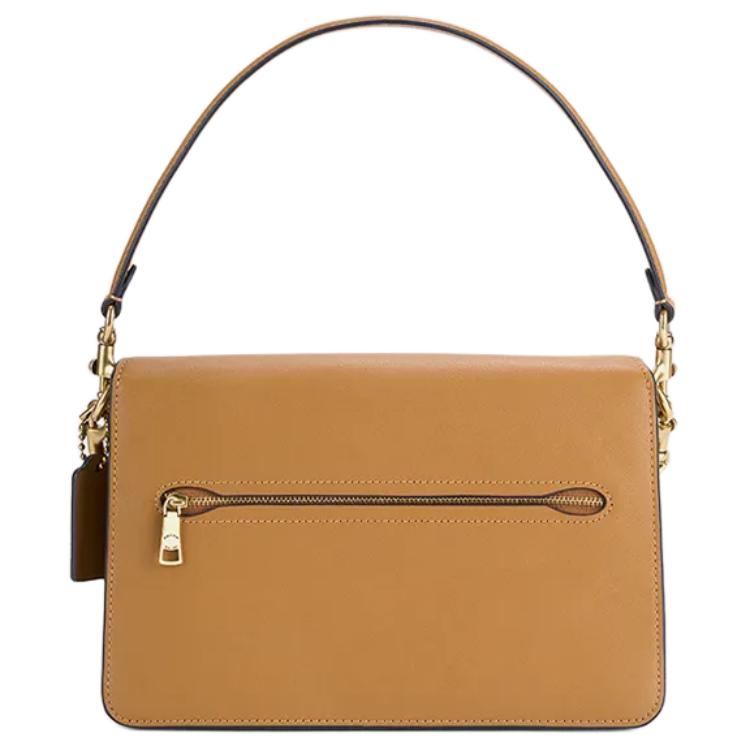 Coach Tabby 26 Gold Metal Logo Leather Shoulder Bag Medium Women shoulder bag Honey-Brown CAF52-B4T7J