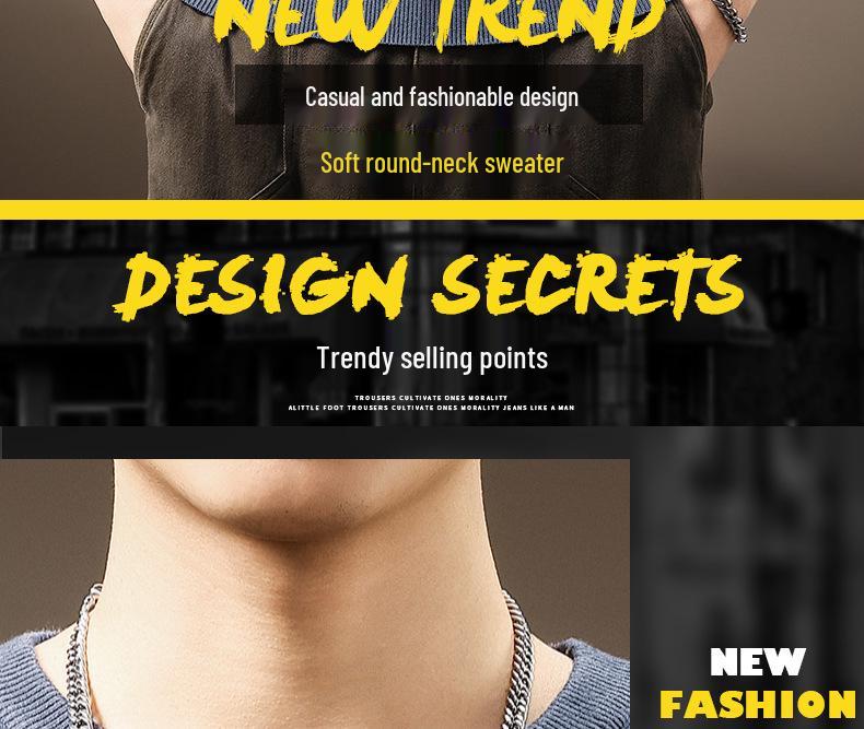 Pull en Maille Douce Couleur Unie Haut de Gamme pour Homme - Hiver Décontracté Col Rond