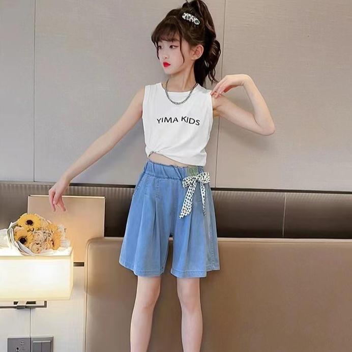 Real Pocket Pants Summer Girls' Tencel Shorts Shorts Girls' Jeans Shorts Skirt