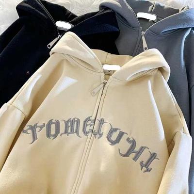2024 Women's Oversized Zipper Hoodie - American Style, Lightweight, Perfect for Early Autumn