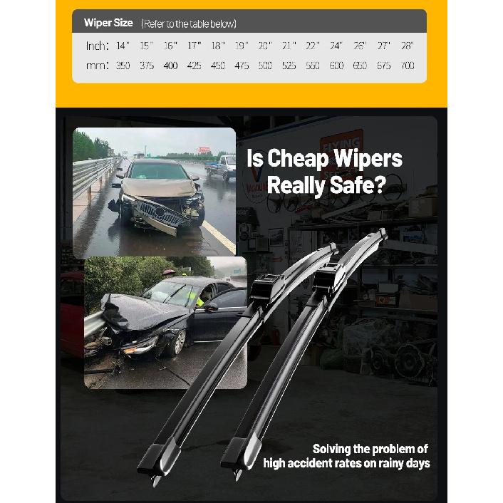24"+16" Front Wiper Blades For Skoda Rapid 2012-2019 NH Sedan Hatchback Spaceback Windshield Windscreen Window 2013 2015 2018