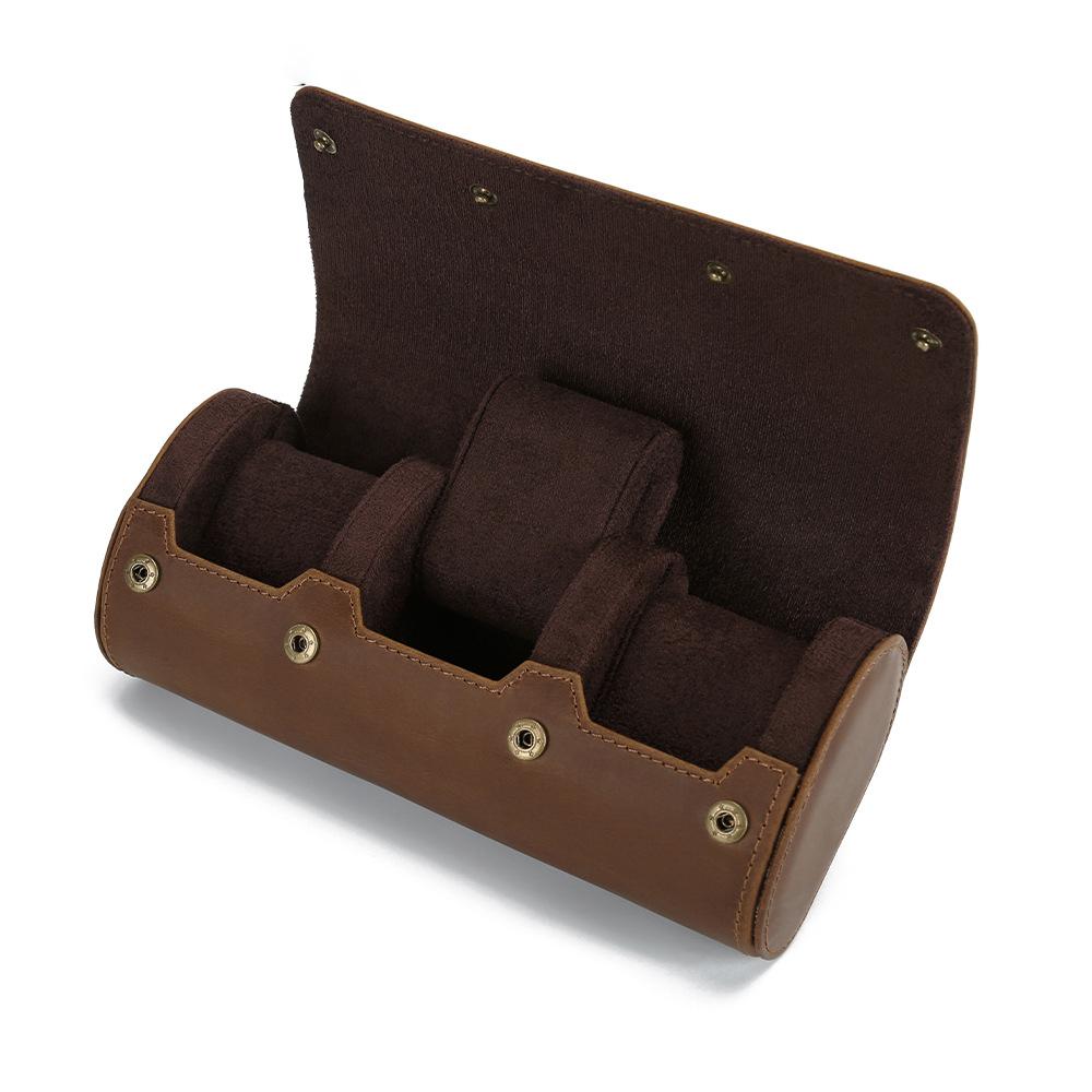 Portable Watch Storage & Travel Case Leather Watch Case for Men 3 Slot Watch Box Organizer Display Pocket