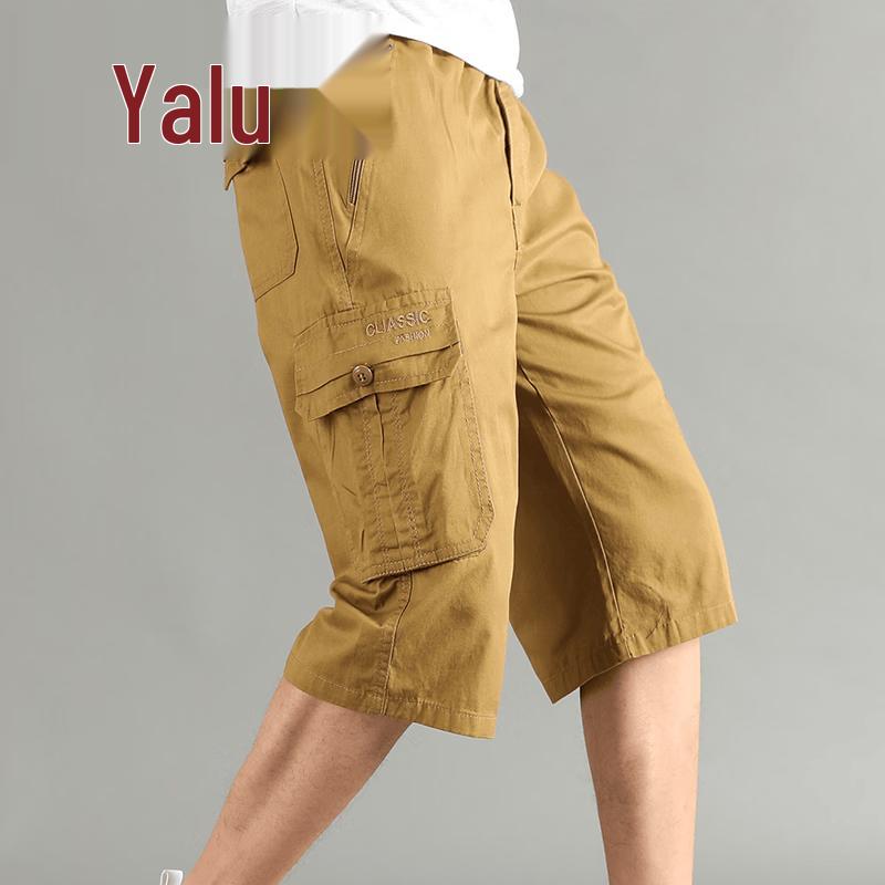 Yalu Men s Plus Size Cotton 3/4 Length Cargo Shorts 2XL дубильная кора