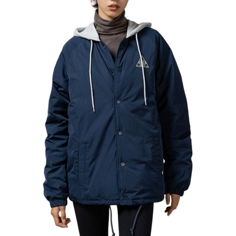Vans Giacca da Uomo con Cappuccio Bottoni Nascosti Slim Fit Maniche Lunghe Capispalla Blu Navy VN000FBYLKZ