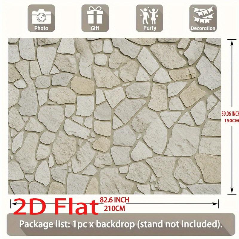 2D Planar Single-piece Stone Texture Party Banner - Country-style Stone Wall Background Birthday Party Decoration